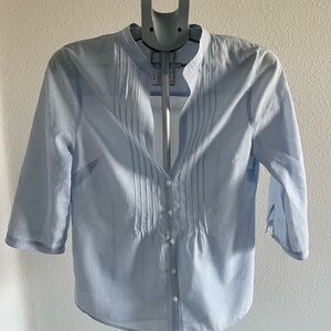 Hollister Women’s Blue Pinstripe Button Down Shirt